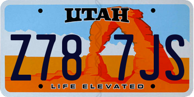 UT license plate Z787JS