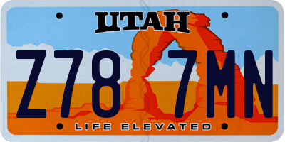 UT license plate Z787MN