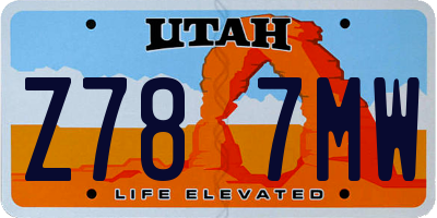UT license plate Z787MW