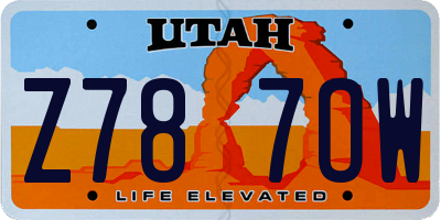 UT license plate Z787OW
