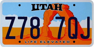 UT license plate Z787QJ