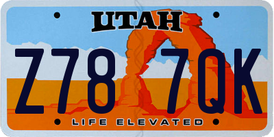 UT license plate Z787QK