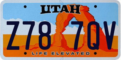 UT license plate Z787QV