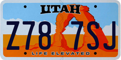 UT license plate Z787SJ