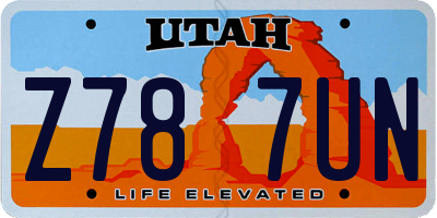 UT license plate Z787UN