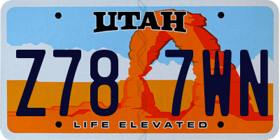 UT license plate Z787WN