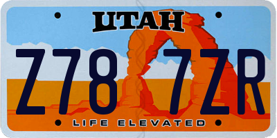 UT license plate Z787ZR