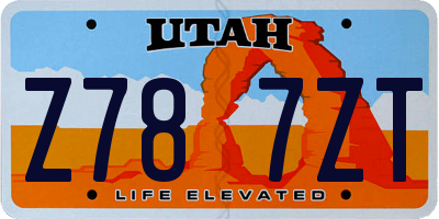 UT license plate Z787ZT