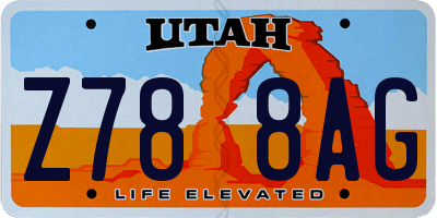 UT license plate Z788AG