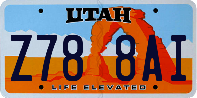UT license plate Z788AI