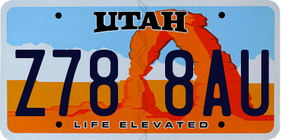 UT license plate Z788AU
