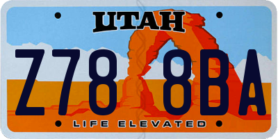 UT license plate Z788BA