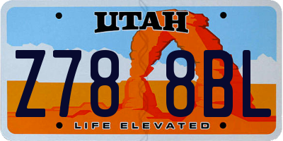 UT license plate Z788BL