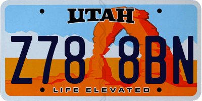 UT license plate Z788BN