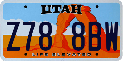 UT license plate Z788BW