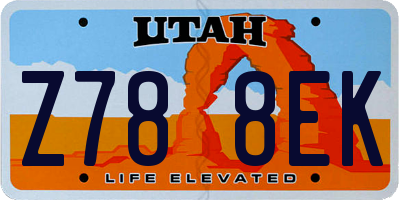 UT license plate Z788EK