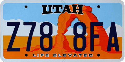 UT license plate Z788FA