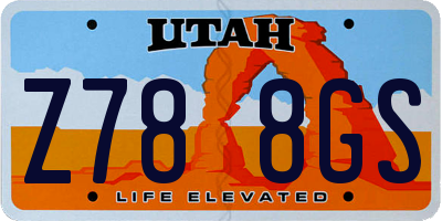 UT license plate Z788GS
