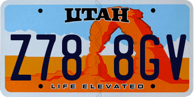 UT license plate Z788GV