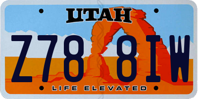 UT license plate Z788IW