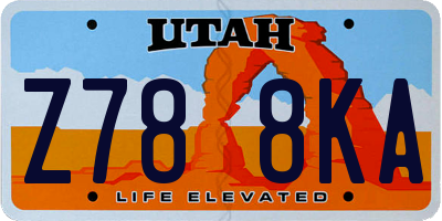 UT license plate Z788KA