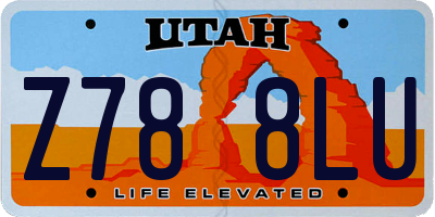 UT license plate Z788LU