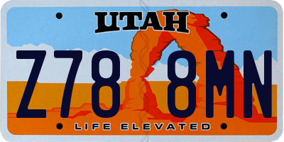 UT license plate Z788MN