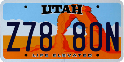 UT license plate Z788ON