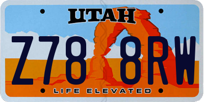UT license plate Z788RW