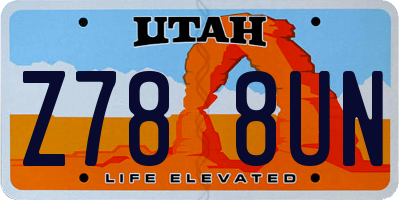 UT license plate Z788UN