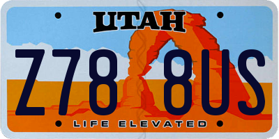 UT license plate Z788US