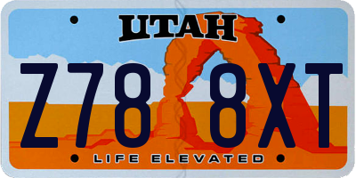 UT license plate Z788XT