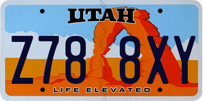 UT license plate Z788XY