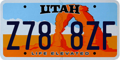 UT license plate Z788ZF