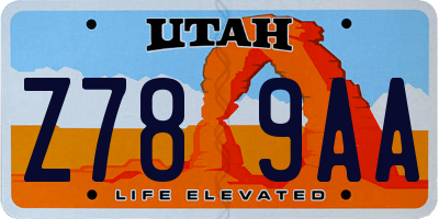 UT license plate Z789AA