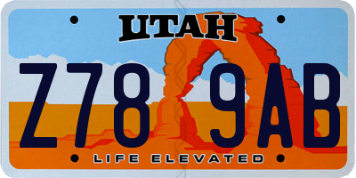 UT license plate Z789AB