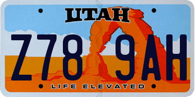 UT license plate Z789AH