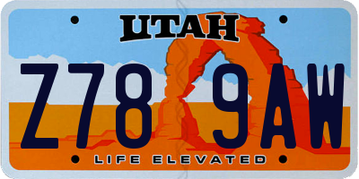 UT license plate Z789AW