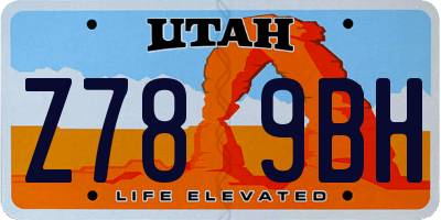 UT license plate Z789BH