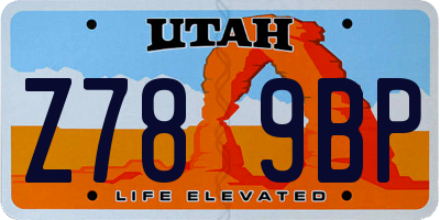 UT license plate Z789BP