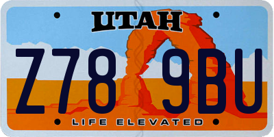 UT license plate Z789BU