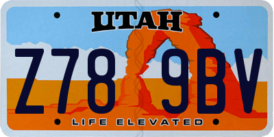 UT license plate Z789BV