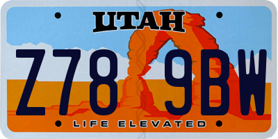 UT license plate Z789BW