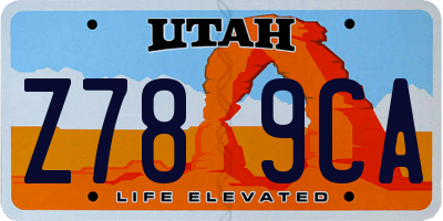 UT license plate Z789CA