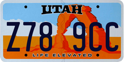 UT license plate Z789CC