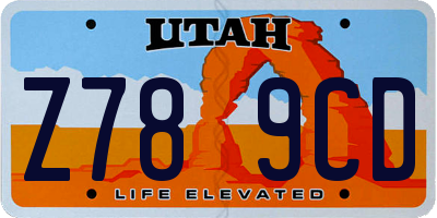 UT license plate Z789CD