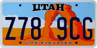 UT license plate Z789CG