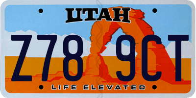UT license plate Z789CT
