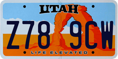 UT license plate Z789CW