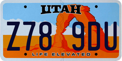 UT license plate Z789DU